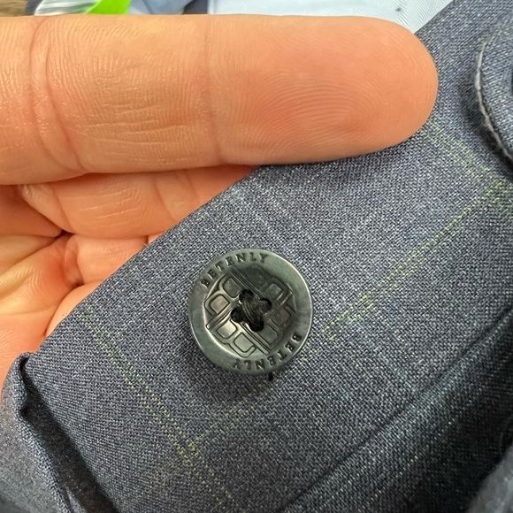 Paul Betenly Blue/Grey w/ Green Windowpane Plaid Dress Pants 32 - Picture 7 of 8